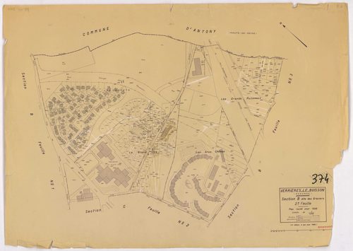 VERRIERES-LE-BUISSON. - Plan révisé pour 1936, à jour pour 1980 (3ème, 4ème édition) : plans des sections A (feuilles 1-5), B dite des Graviers (feuilles 1-3), C (feuilles 1-3) et D dite d'Amblainvilliers (feuilles 1-4). [15 plans]. 