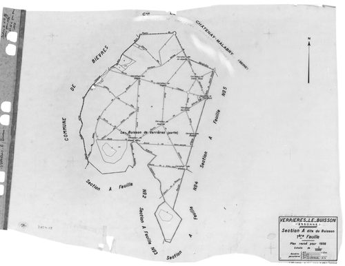 VERRIERES-LE-BUISSON. - Cadastre révisé pour 1936 : plans de la section B les Graviers 1ère feuille, idem 3ème feuille, section C le Village 1ère feuille, idem 2ème feuille, idem 3ème feuille, section D Amblainvilliers 3ème feuille, idem 4ème feuille ; ca