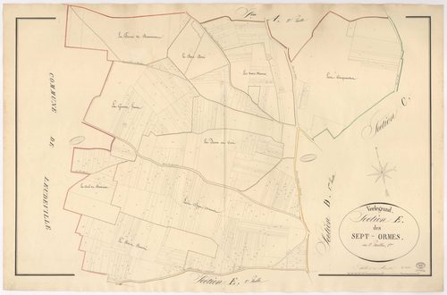 VERT-LE-GRAND. - Section E : Sept Ormes (les), 1ère feuille. 