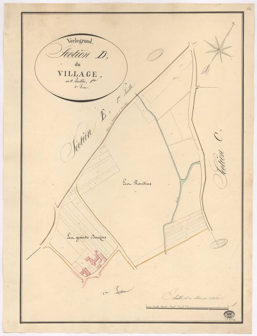 VERT-LE-GRAND. - Section D : Village (le), 3e feuille. 