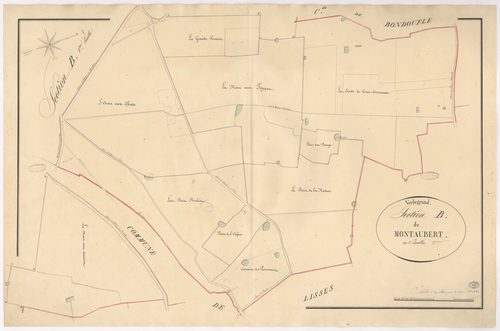 VERT-LE-GRAND. - Section B : Montaubert, 3e feuille. 