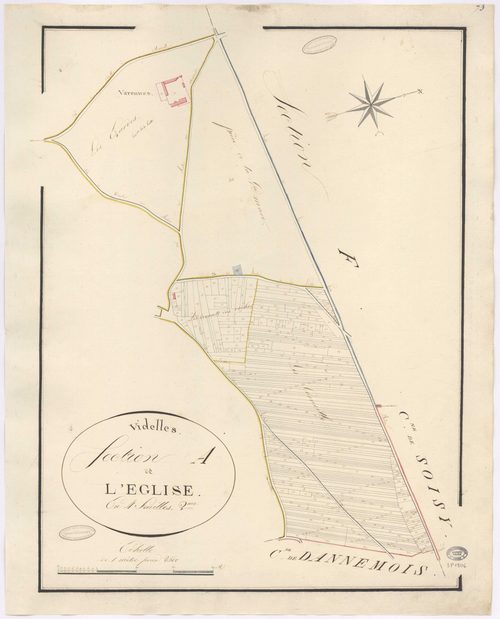 VIDELLES. - Section A : Eglise (l'), 2e feuille. 