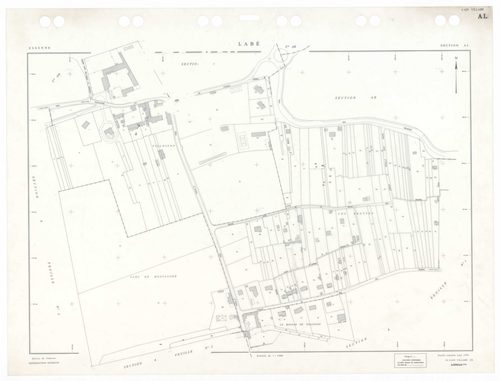 VILLABE, plans minutes de conservation : tableau d'assemblage,1937, Ech. 1/5000 ; plans des sections A2, 1937, Ech. 1/2500, sections A3, B1, B3, B4, 1937, Ech. 1/1250, sections AA, AB, AC, AD, AE, AH, AI, AK, AL, AM, AN, 1996, Ech. 1/1000. Polyester. N et