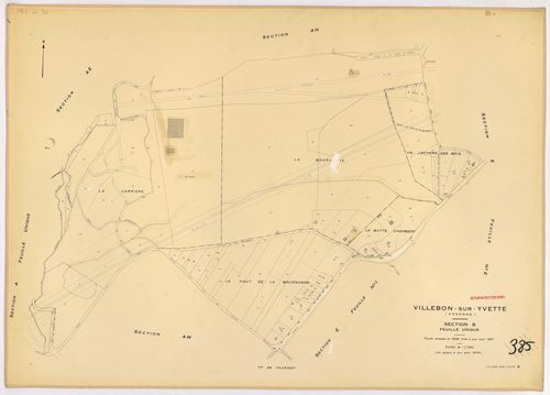 VILLEBON-SUR-YVETTE. - Cadastre révisé pour 1957 : plan du tableau d'assemblage ; plan révisé pour 1957, à jour pour 1976 (2ème, 3ème édition) : plans des sections A, B, D, E (feuilles 1-2) et D ; plan révisé pour 1957, à jour pour 1982 (3ème édition) : p