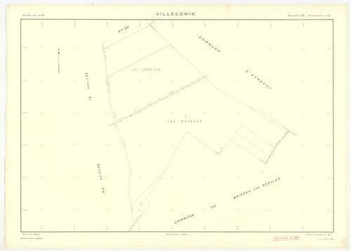 Plans minutes de conservation : VILLECONIN : tableau d'assemblage, ech. 1/10000 (1962), sections AB, AD, ech. 1/1000 (1962) ; sections AC, ZA, ZB, ZC, ZD, ZE, ZH, ZI, ZK, ZL, ZM, ZN, ZO, ech. 1/2000 (1962) ; remembrement rural sections ZA, ZB, ZC, ZD, ZE,