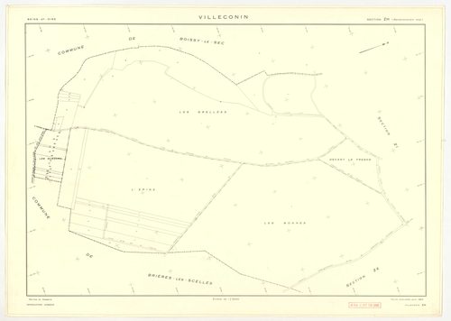 Plans minutes de conservation : VILLECONIN : tableau d'assemblage, ech. 1/10000 (1962), sections AB, AD, ech. 1/1000 (1962) ; sections AC, ZA, ZB, ZC, ZD, ZE, ZH, ZI, ZK, ZL, ZM, ZN, ZO, ech. 1/2000 (1962) ; remembrement rural sections ZA, ZB, ZC, ZD, ZE,