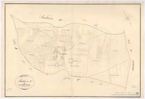 VILLECONIN. - Section C : Saudreville, 1ère feuille. 