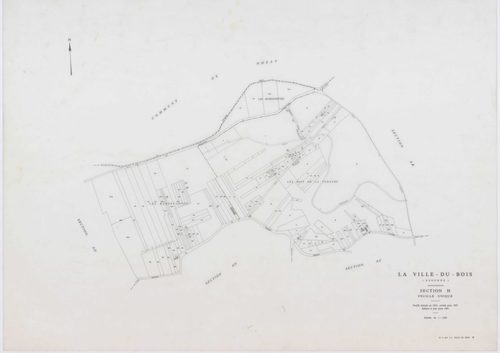 VILLE-DU-BOIS (LA), plans minutes de conservation : tableau d'assemblage,1987, Ech. 1/10000 ; plans des sections F1, H1, 1937, Ech. 1/1250, section AB, 1991, Ech. 1/2000, AC, AD, AE, AH, AI, AK, AL, AM, AN, AO, 1991, Ech. 1/1000, section E3, 1991, Ech. 1/