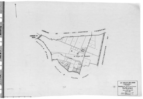 VILLE-DU-BOIS (LA). - Cadastre révisé pour 1937 : plans de la section A la Croix Saint Jacques, section B les Grands Chemins, section C le Village, section D les Graviers, section E le Gros Chêne, section F le Bois de Monsieur, section G Lunezi, section H