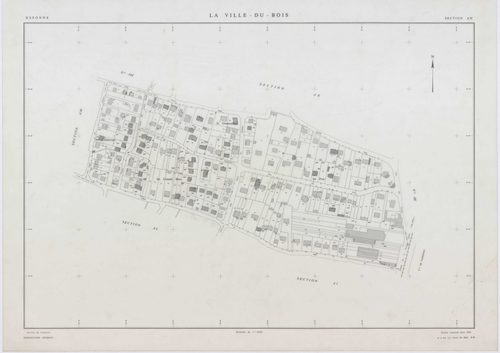VILLE-DU-BOIS (LA), plans minutes de conservation : tableau d'assemblage,1987, Ech. 1/10000 ; plans des sections F1, H1, 1937, Ech. 1/1250, section AB, 1991, Ech. 1/2000, AC, AD, AE, AH, AI, AK, AL, AM, AN, AO, 1991, Ech. 1/1000, section E3, 1991, Ech. 1/