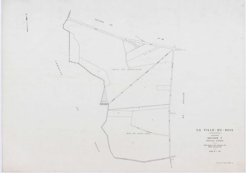 VILLE-DU-BOIS (LA), plans minutes de conservation : tableau d'assemblage,1987, Ech. 1/10000 ; plans des sections F1, H1, 1937, Ech. 1/1250, section AB, 1991, Ech. 1/2000, AC, AD, AE, AH, AI, AK, AL, AM, AN, AO, 1991, Ech. 1/1000, section E3, 1991, Ech. 1/