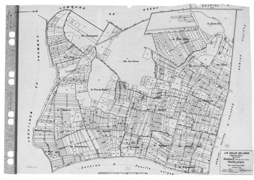 VILLE-DU-BOIS (LA). - Cadastre révisé pour 1937 : plans de la section A la Croix Saint Jacques, section B les Grands Chemins, section C le Village, section D les Graviers, section E le Gros Chêne, section F le Bois de Monsieur, section G Lunezi, section H