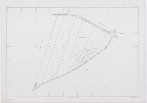 VILLEJUST, plans minutes de conservation : tableau d'assemblage,1942, Ech. 1/10000 ; plans des sections B, C, D, E, 1942, Ech. 1/2500, sections AA, AB, AD, 1990, Ech. 1/1000, section AC, 1992, Ech. 1/1000, sections AE, AH, AI, 2001, Ech. 1/1000 . Polyeste