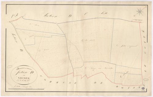 VILLENEUVE-SUR-AUVERS. - Section D : Vignes (les), 2e feuille. 