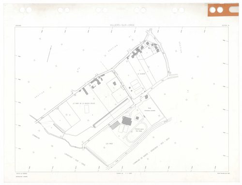 VILLIERS-SUR-ORGE, plans minutes de conservation : tableau d'assemblage,1933, Ech. 1/5000 ; plans des sections Zu, 1953, Ech. 1/2000, sections AA, AB, AE, 1997, Ech. 1/1000, sections AC, AD, 1998, Ech. 1/1000, sections AH, AI, AK, AL, 1999, Ech. 1/1000. P