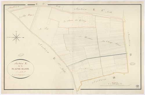 YERRES. - Section E : Plaine Basse (la), 5e feuille. 
