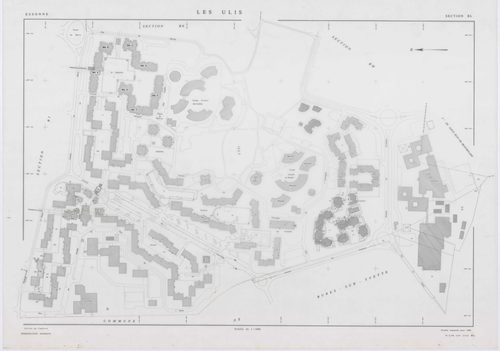 ULIS (LES), plans minutes de conservation : tableau d'assemblage,1987, Ech. 1/10000 ; plans des sections BE, BH, BI, BK, BL, BM, BP, BS, 1986, Ech. 1/1000, sections BN, BO, BR, 1986, Ech. 1/2000. Polyester. N et B. Dim. 105 x 80 cm [12 plans]. 