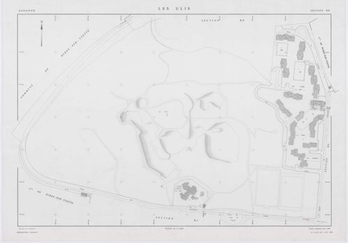 ULIS (LES), plans minutes de conservation : tableau d'assemblage,1987, Ech. 1/10000 ; plans des sections BE, BH, BI, BK, BL, BM, BP, BS, 1986, Ech. 1/1000, sections BN, BO, BR, 1986, Ech. 1/2000. Polyester. N et B. Dim. 105 x 80 cm [12 plans]. 